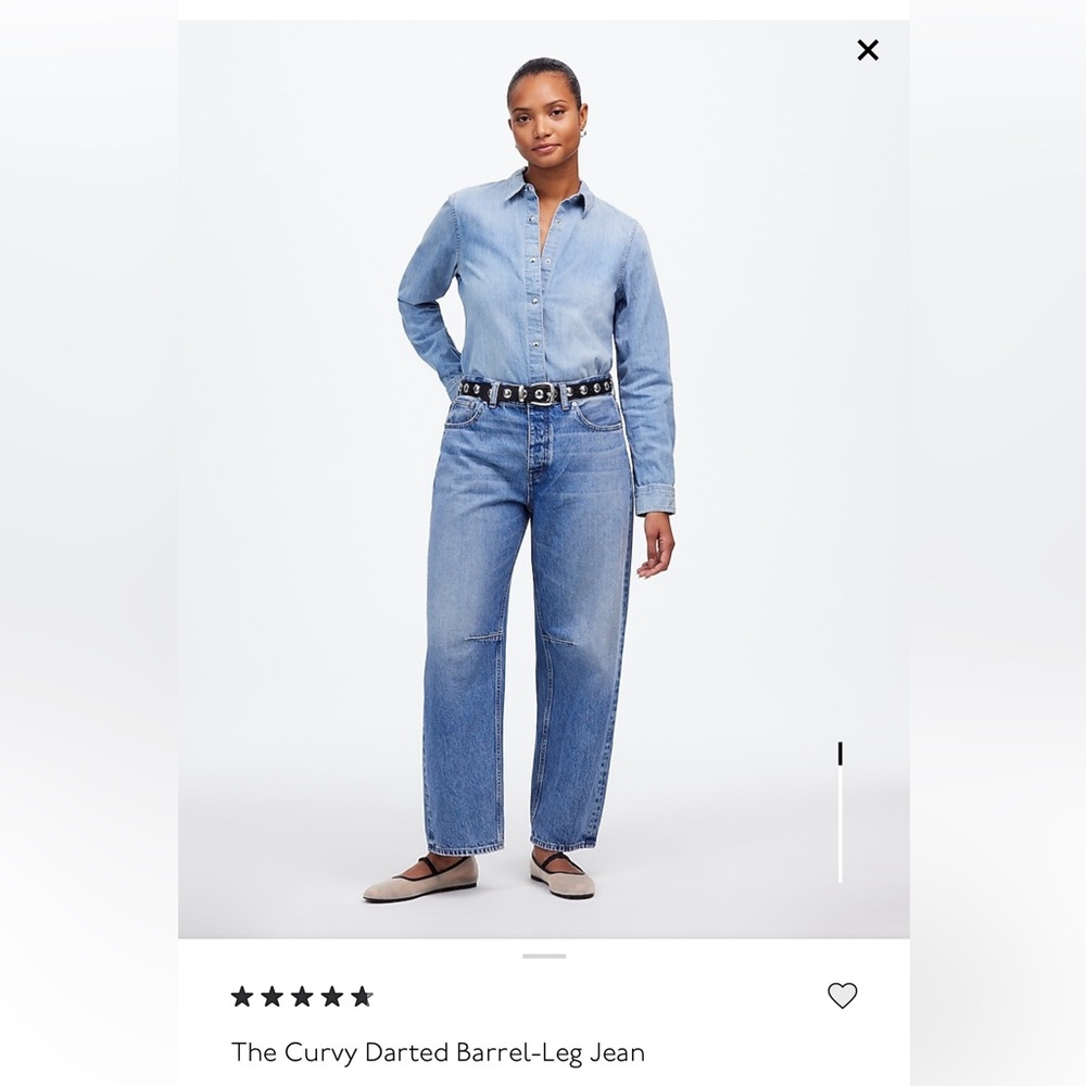 Madewell The Curvy Darted Barrel Leg Jean